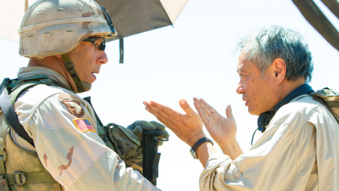 Ang Lee con Vin Diesel durante el rodaje de 'Billy Lynn'