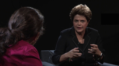 La expresidenta brasileña Dilma Rousseff entrevistada por Pablo Iglesias en 'Otra Vuelta de Tuerka'.