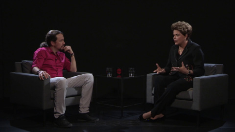 La expresidenta brasileña Dilma Rousseff entrevistada por Pablo Iglesias en 'Otra Vuelta de Tuerka'.