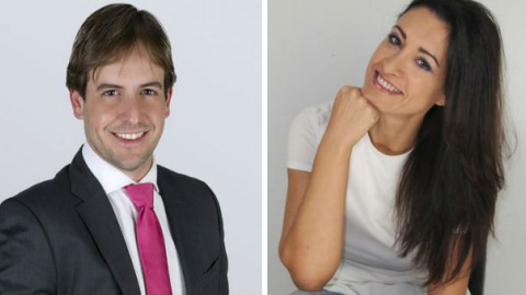 Cristiano Brown y Carmen Lomana son los candidatos a la Portavocía de UPyD. Imágenes: TWITTER