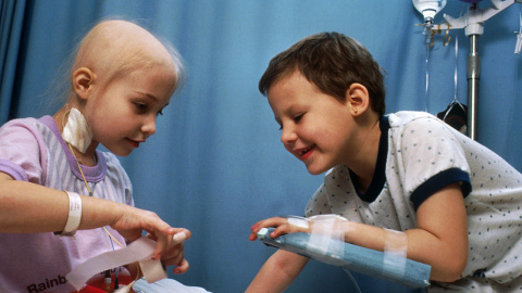  Pacientes pediátricos reciben quimioterapia contra el cáncer. Imagen: Wikimedia Commons.