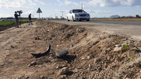 Lugar situado en el kilómetro 4,400 de la carretera RMF36, que une las localidades de La Palma y Torre Pacheco, donde cinco jóvenes, de entre 19 y 21 años y vecinos de Torre Pacheco, han fallecido esta madrugada y tres chicas han resultado 