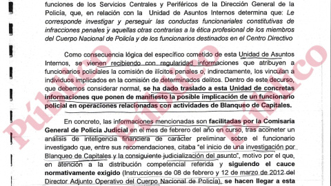 Introducción al informe sobre un posible delito de Blanqueo de Capitales del comisario José Manuel Villarejo y familia.