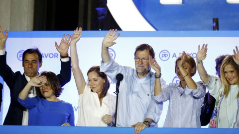 Maíllo, Sáenz de Santamaría, Rajoy, Cospedal y Cifuentes, en una imagen de archivo. REUTERS