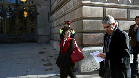 El exconseller de la Presidencia Francesc Homs a su llegada a la sede del TSJCat, donde se celebra la tercera jornada del juicio por la consulta independentista del 9N. EFE/Toni Albir