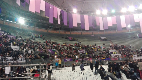 La antigua plaza de toros de Vistalegre este domingo, en la última jornada de la segunda Asamblea Ciudadana de Podemos