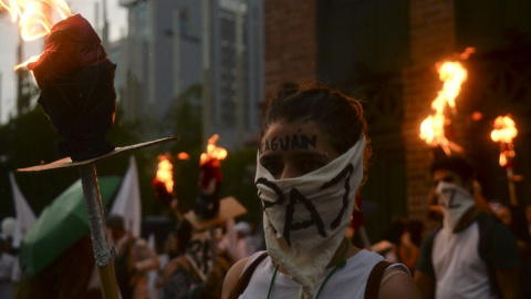 Manifestación a favor de la paz en las calles de Medellín, Colombia. - AFP