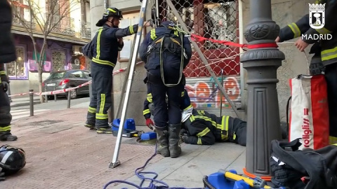 Rescate de un trabajador atrapado en una galería subterránea 