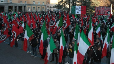 Manifestación de Casa Pound.- Pietro Chiocca (fotografía de dominio público)