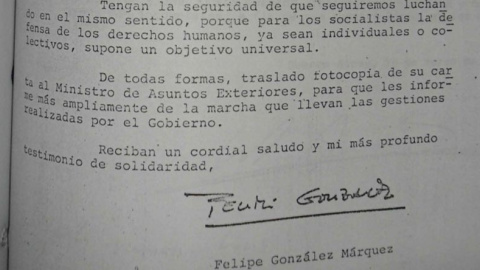 Detalle de uno de los documentos de la relación entre los gobiernos de González y la dictadura argentina. /PÚBLICO