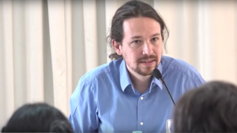 Pablo Iglesias, en su discurso de este sábado ante la dirección de Podemos.