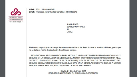 Póliza del seguro contratado por Defensa para el Hummer de Francisco Fontao en el momento del accidente. FF