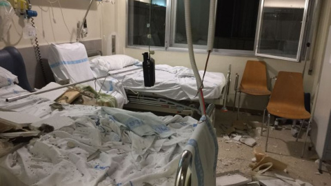 La habitación del hospital de La Paz donde se ha producido el derrumbe este jueves. Foto: Cadena SER