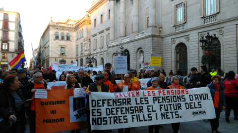 Manifestants a Barcelona de les Marxeas per la Dignitat