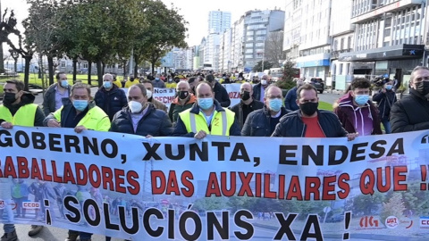 Manifestación de trabajadores de Endesa y Gamesa contra el cierre de plantas