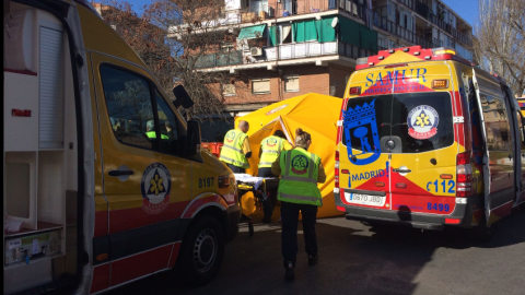 Una mujer muerta tras una explosión de gas que podría ser provocada.Emergencias Madrid