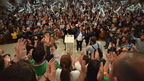 La presidenta de la Junta de Andalucía y secretaria general del PSOE-A, en un acto del Partido en Huelva.