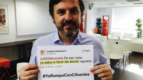 Ignacio Arsuaga, dirigente de Hazte Oír, en contra de Cifuentes por "defender el aborto". TWITTER