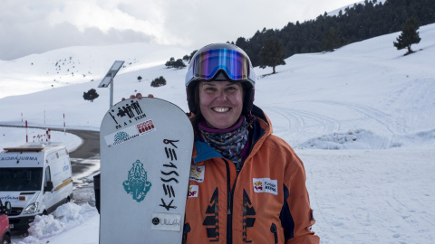 Àstrid Fina, en una prova de la Copa del Món disputada el mes de febrer a La Molina / Josep Miquel Janés i Campmajó