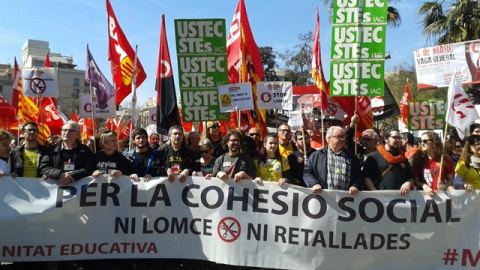 La manifestació de Barcelona contra la LOMCE. EUROPA PRESS