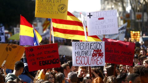 La manifestación de esta tarde en Barcelona / EFE