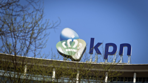 El logo de la operadora KPN, en su sede en La Haya. AFP/Valerie Kuypers