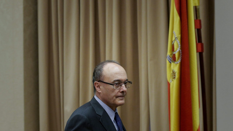 El gobernador del Banco de España, Luis María Linde, en una comparecencia en el Congreso de los Diputados. EFE