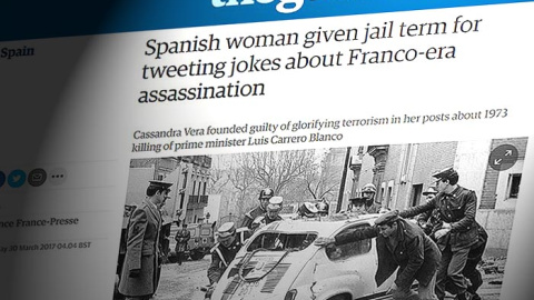 El medio británico 'The Guardian' se hace eco de la condena de la Audiencia Nacional contra la tuitera Cassandra por sus chistes sobre el asesinato de Carrero Blanco.