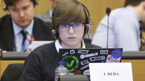 La eurodiputada alemana Julia Reda, vicepresidenta del grupo Verde, en el Parlamento Europeo.