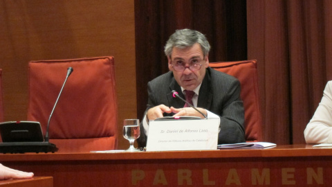 El director de la Oficina Antifraude de Catalunya, Daniel de Alfonso, en una comparecencia en el Parlament catalán. E.P.