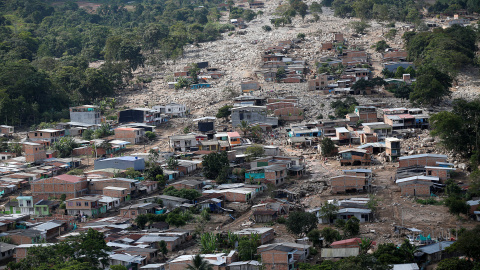 Vista aérea de un barrio de Mocoa, completamente arrasado por las piedras y el fango. /REUTERS