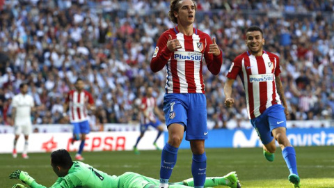 Griezmann celebrando el gol del empate. EFE/Ballesteros.