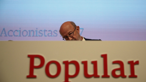 El nuevo presidente del Banco Popular, Emilio Saracho, durante su primera junta de accionistas de la entidad. REUTERS/Juan Medina