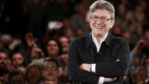 El candidato izquierdista a las elecciones presidenciales francesas, Jean-Luc Mélenchon, en uno de sus mítines de campaña. REUTERS/Pascal Rossignol