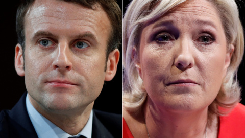 Emanuel Macron (En marcha) y Marine Le Pen (Frente Nacional), candidatos a la presidencia de Francia.- REUTERS