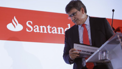 El consejero delegado del Banco Santander, José Antonio Álvarez, durante la presentación de los resultados de la entidad en el primer trimestre del 2017. El el Banco Santander ha anunciado hoy que entre enero y marzo de 2017 ganó 1.867 mill