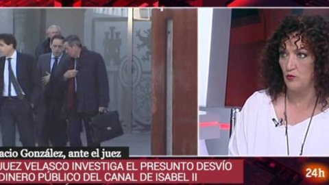 Libertad Martínez, en el canal 24 Horas, hablando de la detención de Ignacio González.