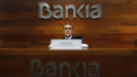 El consejero delegado de Bankia, José Sevilla, durante la presentación de los resultados de la entidad en el primer trimestre de 2017. EFE/Juan Carlos Hidalgo