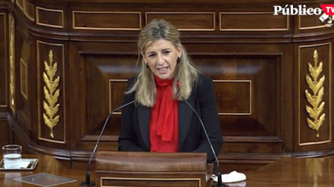 Yolanda Díaz: "Querría despedirme con todo el cariño de mi amigo, Pablo Iglesias: quiero darte las gracias"