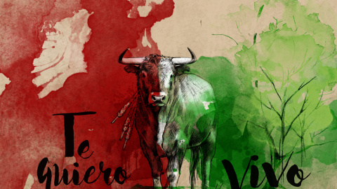 "Te quiero vivo", una de las imágenes de la exposición de antitauromaquía de Luiso García