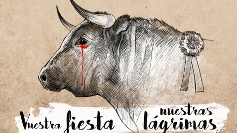 "Lagrimas de sangre", una de las imágenes de la exposición de antitauromaquía de Luiso García