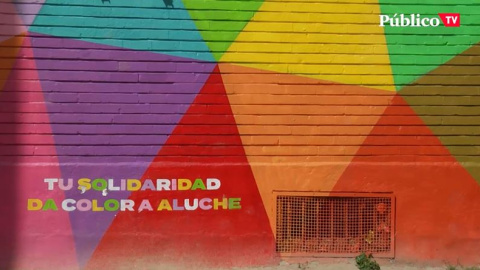 Aluche: un mural de colores para las colas del hambre