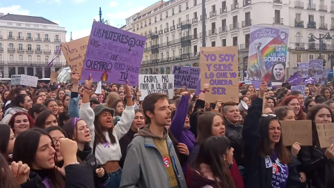 Manifestación feminista del Sindicato de Estudiantes en Madrid