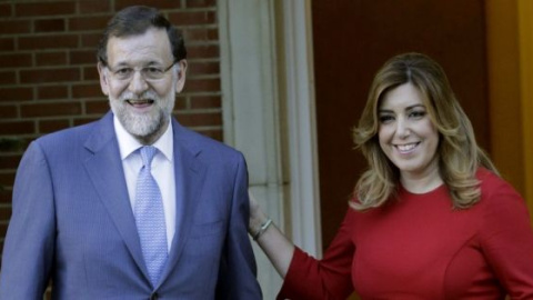 El presidente del Gobierno, Mariano Rajoy, y la presidenta de Andalucía, Susana Díaz, en la Moncloa. Archivo EFE