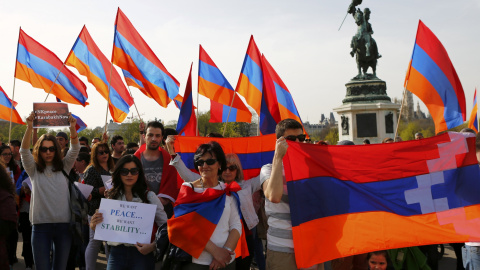 Manifestación por la paz en Nagorno -Karabaj, en Viena. REUTERS/Leonhard Foeger