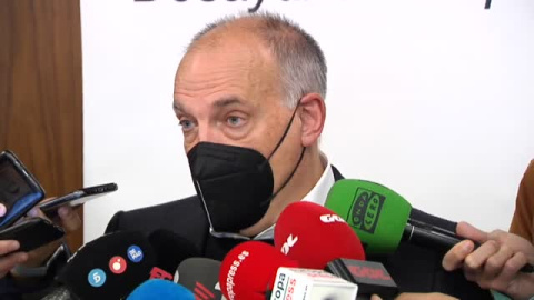 Tebas: "Con Florentino hace meses que no hablo y a Joan Laporta ya le expliqué que estaban en un error"