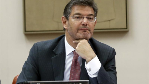 El ministro de Justicia, Rafael Catalá, durante su comparecencia ante la Comisión de Justicia del Congreso. EFE/Emilio Naranjo