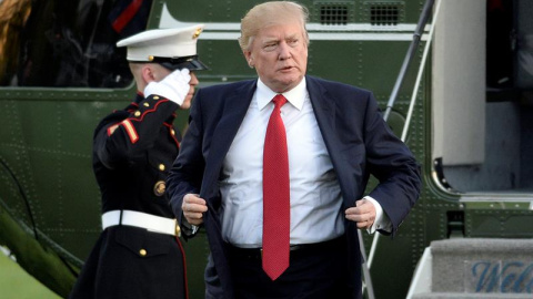 Donald Trump a su llegada a la Casa Blanca. EFE/EPA/OLIVIER DOULIERY