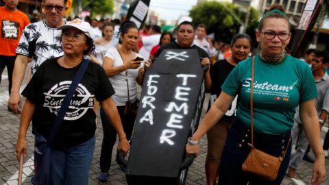 Protestas contra el presidente brasileño Michel Temer. REUTERS/Bruno Kelly.