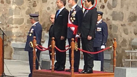 El secretario de Estado de Seguridad, José Antonio Nieto, en un homenaje a "los caídos" franquistas.